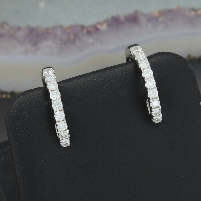 Wert 1550 € Brillant Creolen Ohrringe (0,30 carat) in 750er 18 K Weißgold - H126