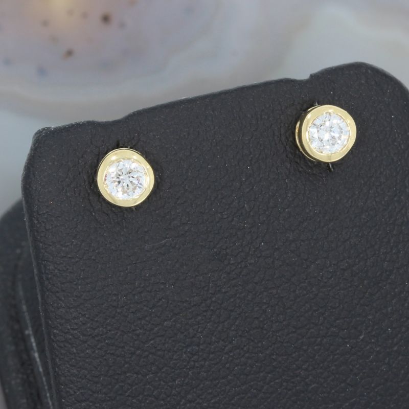 Wert 1150 € Solitär Brillant Ohrstecker Ohrringe (0,30 carat) 750er 18 K Gelbgold - H333