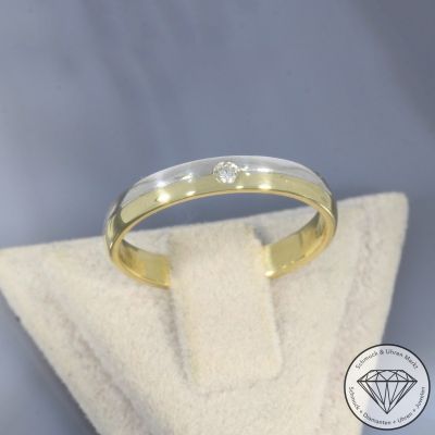 Wert 790 € Bicolor Solitär Brillant Ring in 585er 14 K Gold - 100004