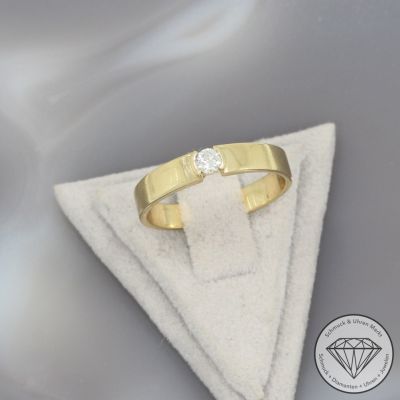 Wert 1250 € CHRIST Solitär Brillant Ring (ca. 0,10 carat) in 750er 18 K Gelbgold - 100258