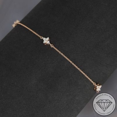 Wert 1250 € Brillant Armband (0,19 carat) in 585er 14 K Rosegold - H1777
