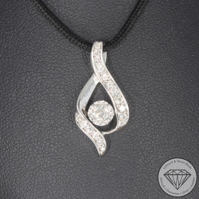 Wert 1250 € Brillant Anhänger in 585er 14 K Weißgold - 100536