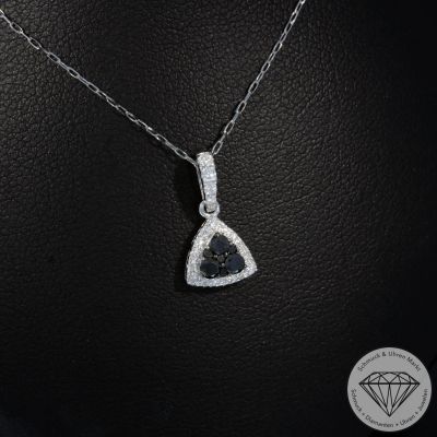 Wert 1090 € Brillant Diamant Anhänger & Kette in 900er Platin - H1898