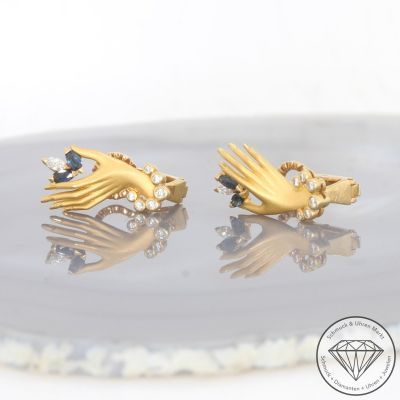 Wert 5400 € Carrera y Carrera Brillant Diamant Saphir Ohrringe in 750er 18K Gelbgold - 101126