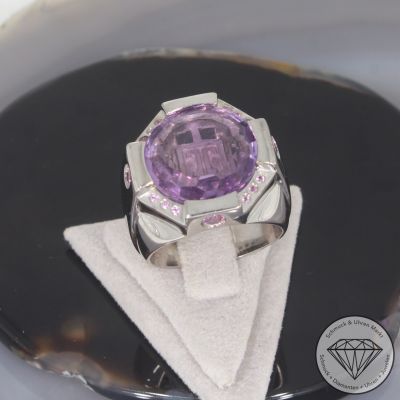 Wert 4800 € Jette Joop Amethyst Saphir Ring in 750er 18 K Weißgold - 101650