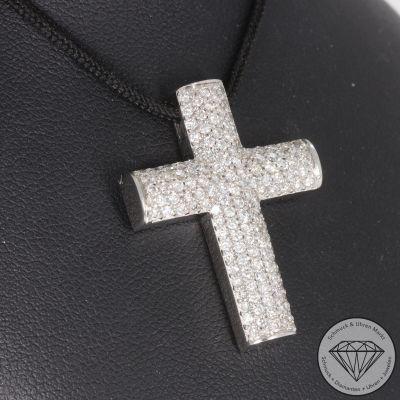Wert 5650 € Christ Brillant Anhänger Kreuz (ca. 1,39 carat) in 585er 14 K Weißgold - 101706 