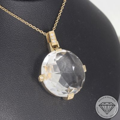 Brillant Bergkristall Anhänger mit Kette JETTE JOOP 750er/18 Karat Gelb Gold Länge 43,5 und 46,5 cm – 101714