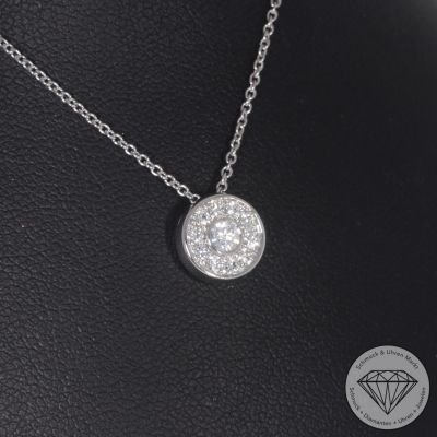 Wert 2290 € Brillant Anhänger & Kette (0,29 carat) in 585er 14 K Weißgold - H1865