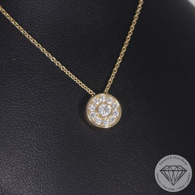 Wert 2290 € Brillant Anhänger & Kette (0,30 carat) in 585er 14 K Gelbgold - H1866