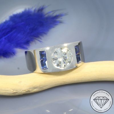 Wert 23800 € Brillant Saphir Ring in 585er 14 K Weißgold - 106446
