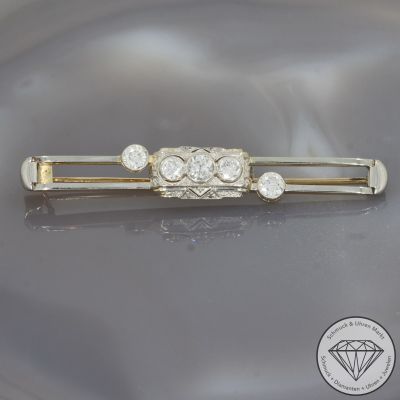 Wert 2900 € Diamant Brosche (ca. 1,07 carat) in 585er 14 K Gold - 101935