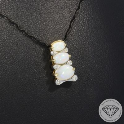 Wert 500 € Brillant Opal Anhänger in 585er 14 K Gelbgold - 102013