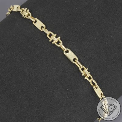 Wert 1290 € Plättchen Steigbügel Armband (7,1g) in 585er 14 K Gelbgold - 102242