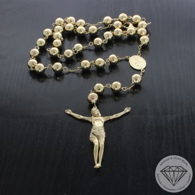 Wert 9550 € Rosenkranz Kette in 585er 14 K Gelbgold - 102268