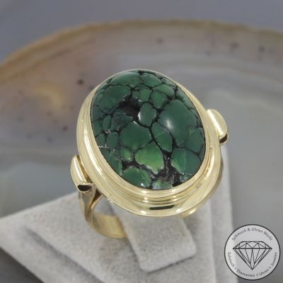 Wert 1230 € Türkis Ring in 585er 14 K Gelbgold - 102327