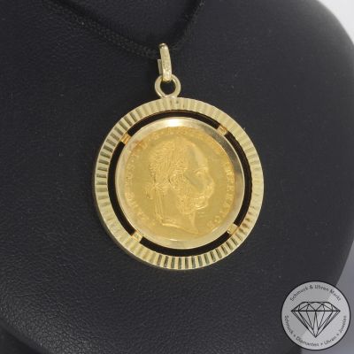 Wert 1390 € Münz Anhänger Dukate 585er/14 K und 986er/23,6 K Gelb Gold Länge 3,5 cm – 102410
