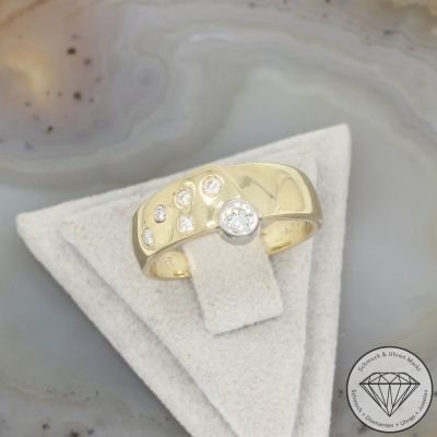 Wert 1490 € Brillant Ring (ca. 0,18 carat) in 585er 14 K Gelbgold - 102456