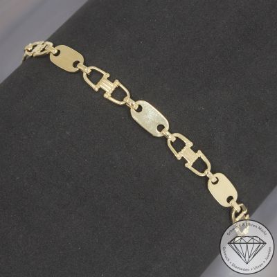 Wert 2100 € Steigbügel Plättchen Armband (10,0Gramm) in 585er 14 K Gelbgold - 102557