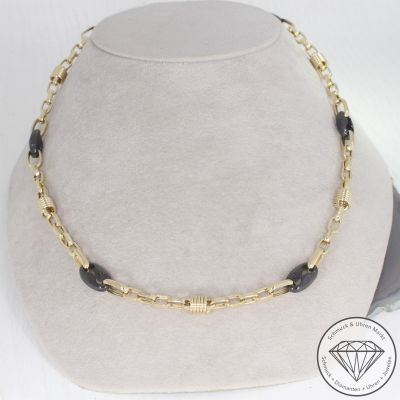 Wert 4500 € Onyx Collier in 585er 14 K Gelbgold - 102636