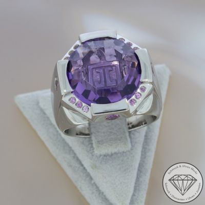 Wert 4800 € Jette Joop Amethyst Saphir Ring in 750er 18 K Weißgold - 102871