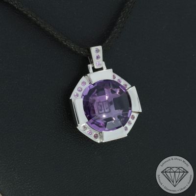 Wert 2600 € Jette Joop Amethyst Saphir Anhänger in 750er 18 K Weißgold - 102872
