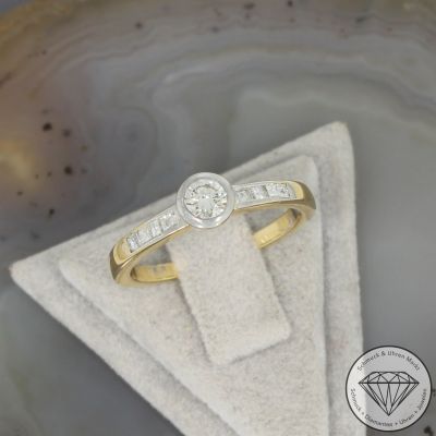 Wert 1590 € Brillant Diamant Ring in 750er 18 K Gelbgold - 102919