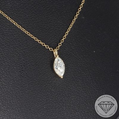 Wert 2990 € Solitär Diamant Collier (0,30 carat) in 750er 18 K Gelbgold - H1923