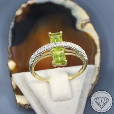 Wert 790 € Diamant Peridot Ring in 333er 8 K Gelbgold - 103377