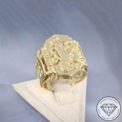 Wert 3690 € Siegel Ring Löwe in 585er 14 K Gelbgold - 103414 