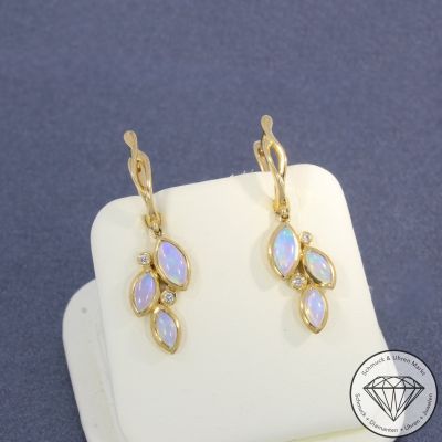 Wert 1750 € Brillant Opal Ohrringe in 750er 18 K Gelbgold - 103570 