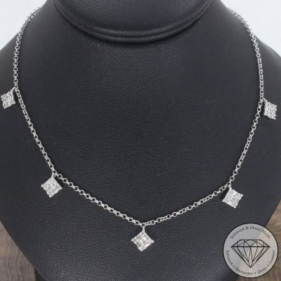 Wert 1790 € Brillant Diamant Collier in 750er 18 K Weißgold - 103629