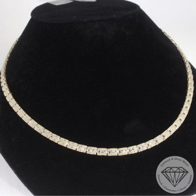 Wert 2500 € Bicolor Collier 585er/14 Karat Gelb und Weiß Gold Länge 44 cm – 103760