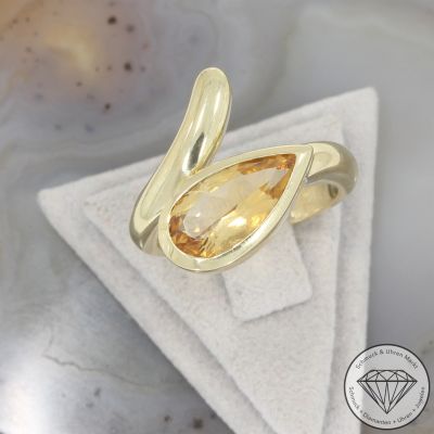 Wert 2290 € Citrin Ring in 585er 14 K Gelbgold - 103770