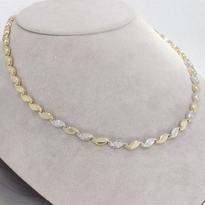 Wert 7750 € Bicolor Brillant Collier (ca. 0,27 carat) in 585er 14 K Gold - 103820