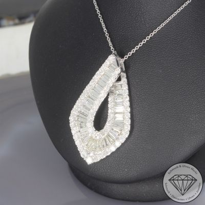 Wert 24690 € Brillant Diamant Anhänger mit Kette in 750er 18 K Weißgold - 103877