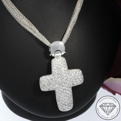 Wert 12690 € Brillant Anhänger (ca. 2,20 carat) mit Kette in 750er 18 K Weißgold - 104078