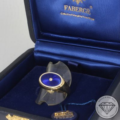 Wert 11150 € FABERGÉ Solitär Brillant Ring in 750er 18 K Gelbgold - 104089
