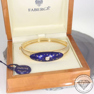 Wert 20500 € FABERGÉ Solitär Brillant Armreif in 750er 18 K Gelbgold - 104090