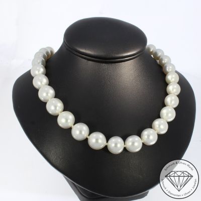 Wert 3600 € Brillant Perl Collier in 750er 18 K Weißgold - 104104