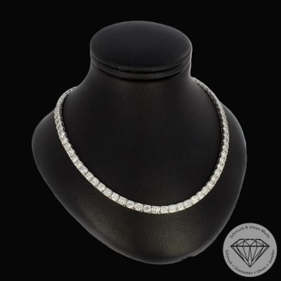 Wert 31000 € Brillant Tennis Collier (10,00 carat) in 900er Platin -  H1881