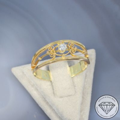 Wert 1150 € Solitär Brillant Ring 585er/14 Karat Gelb Gold Größe 65 – 104204