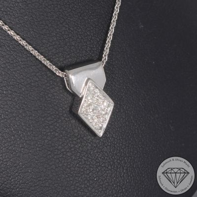 Wert 1990 € Brillant Anhänger & Kette in 585er 14 K Weißgold - 104470 