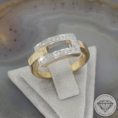 Wert 1900 € Brillant Ring Jette Joop 750er/18 Karat Gelb und Weiß Gold Größe 58 – 104544