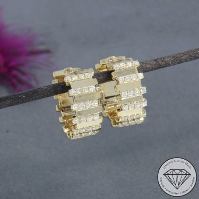 Wert 4100 € Brillant Creolen (0,51 carat) in 585er 14 K Gelbgold - H1913
