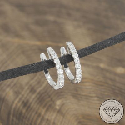 Wert 1350 € Brillant Creolen (ca. 0,30 carat) in 750er 18 K Weißgold - 104651
