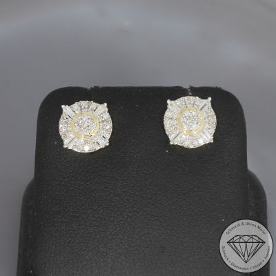 Wert 1250 € Diamant Ohrringe 585er/14 Karat Gelb Gold Länge 1,0 cm – 104692