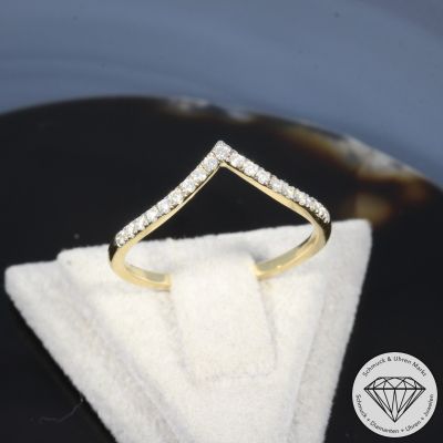 Wert 1430 € Brillant Ring (0,18 carat) in 585er 14 K Gelbgold - H1933