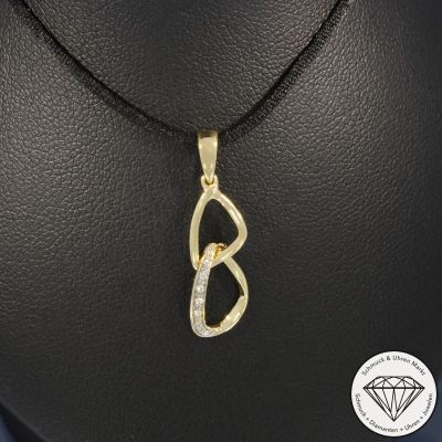 Wert 720 € Brillant Anhänger (0,03 carat) in 585er 14 K Gelbgold - H1952