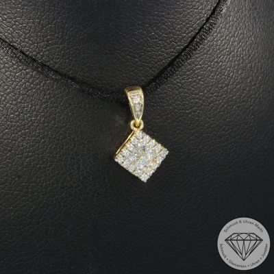 Wert 1280 € Brillant Diamant Anhänger in 585er 14 K Gelbgold - H1937