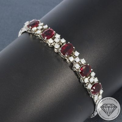 Wert 9650 € Brillant Rubin Armband in 750er 18 K Gelbgold - 104732
